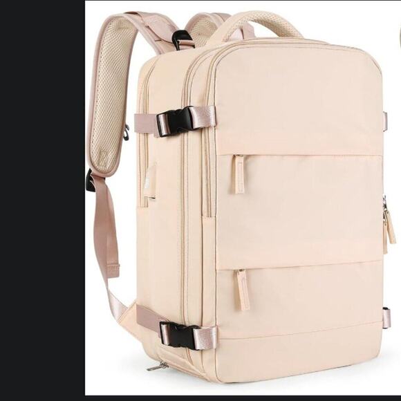 Boutique Beige Cream Travel Multi Compartment Carry‎ On Backpack main image 14